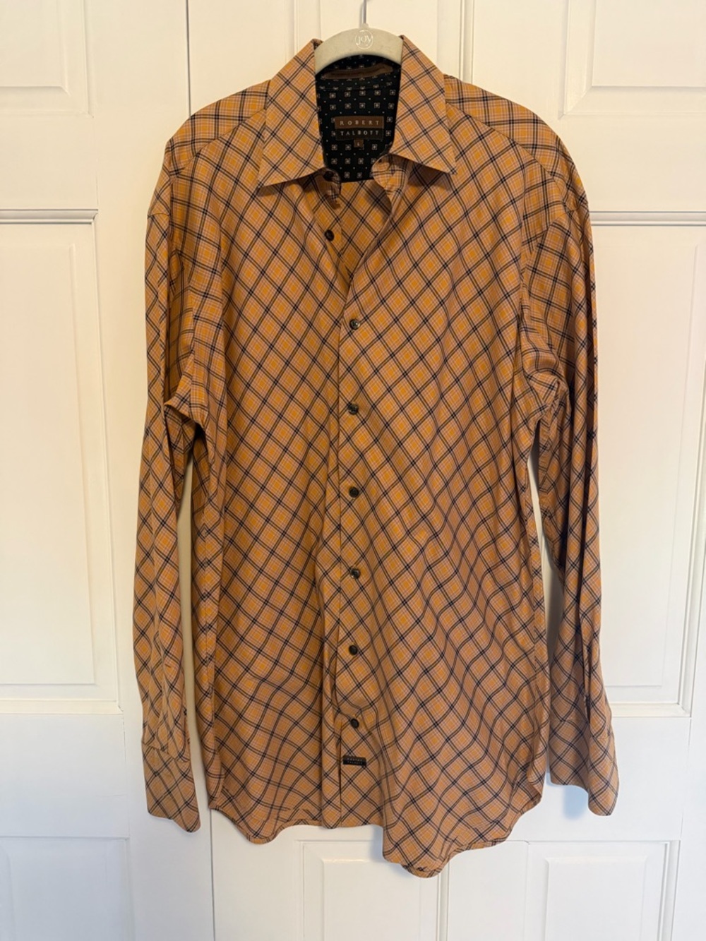 Robert Talbott Men's Large Plaid Button Down Shirt Carmel CA Long Sleeve